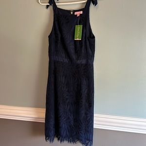 Lilly Pulitzer Navy Fern Gallery Lace Dress